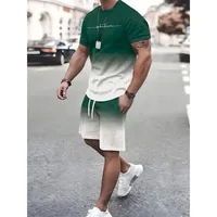 Summer Short Sleeve T Shirt Set New Men's Outfit Fashion 2 Piece Sportwear 3D Printed Casual shorts Sweatshirt Men's Tracksuit