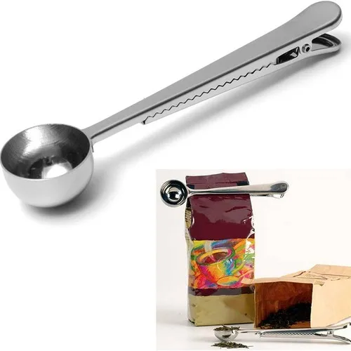 Evrenos Stainless Steel Coffee Measuring Spoon and Package Klipsi cin108