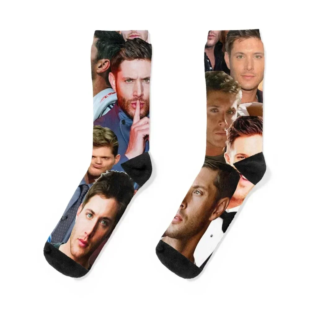 Jensen Ackles Photo Collage Socks warm winter Running winter gifts moving stockings Ladies Socks Men's