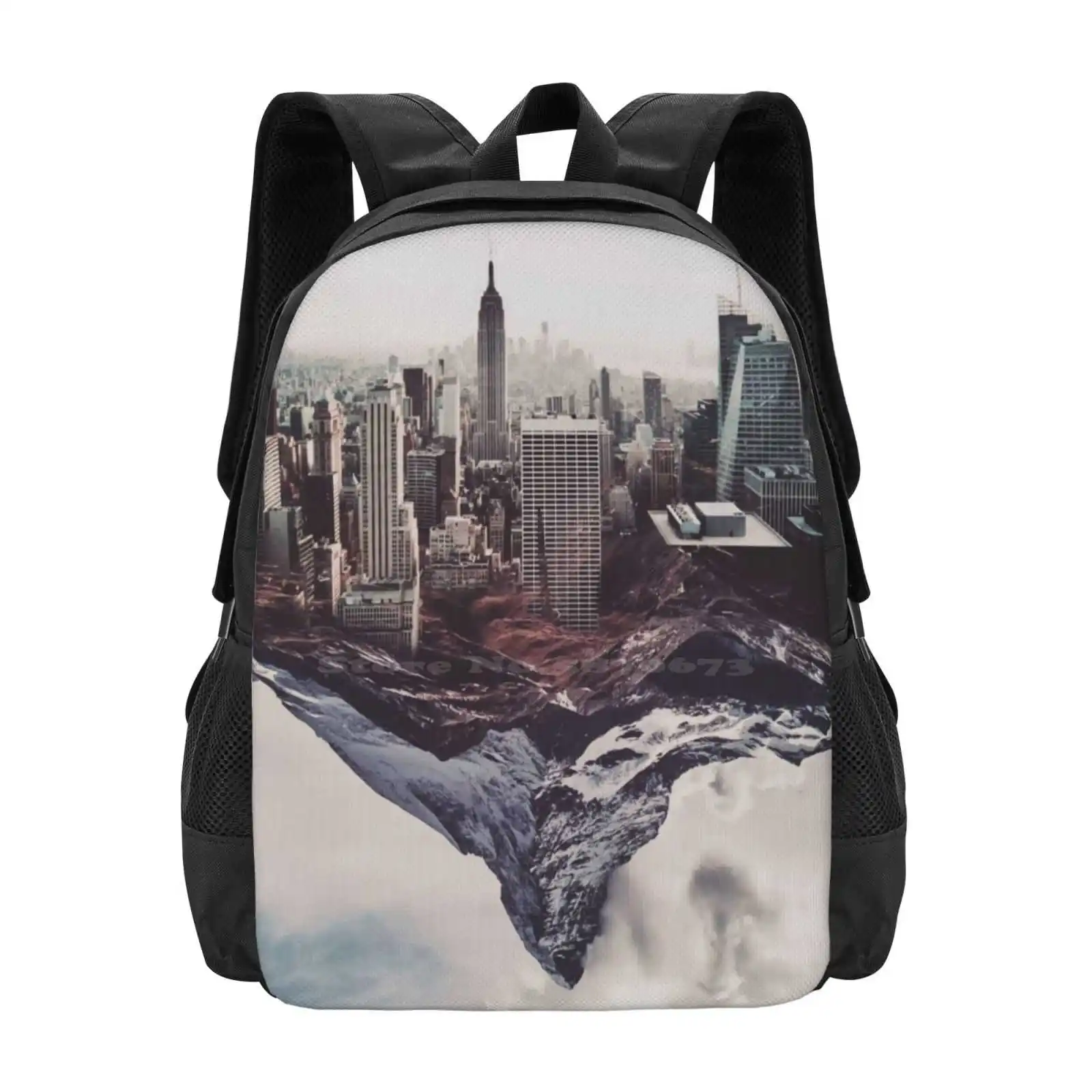 

Contradiction School Bags Travel Laptop Backpack Mountain New York Twisted Nature Photo Manipulation Urban Visual Graphic