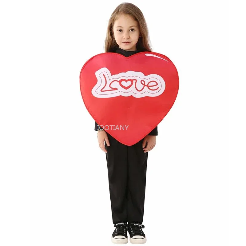 2026 للجنسين عيد الحب تأثيري حلي كرنفال الحب القلب فستان بذلة حفلة عطلة الأطفال أداء الزي