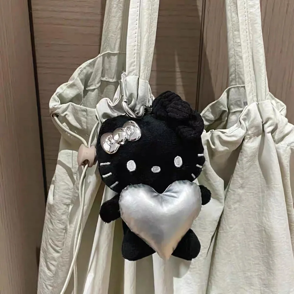 새로운 Sanrio 헬로 키티 플러시 키 체인 만화 Kt 고양이 학생 배낭 장식 Kawaii 열쇠 고리 액세서리 소녀 생일 선물