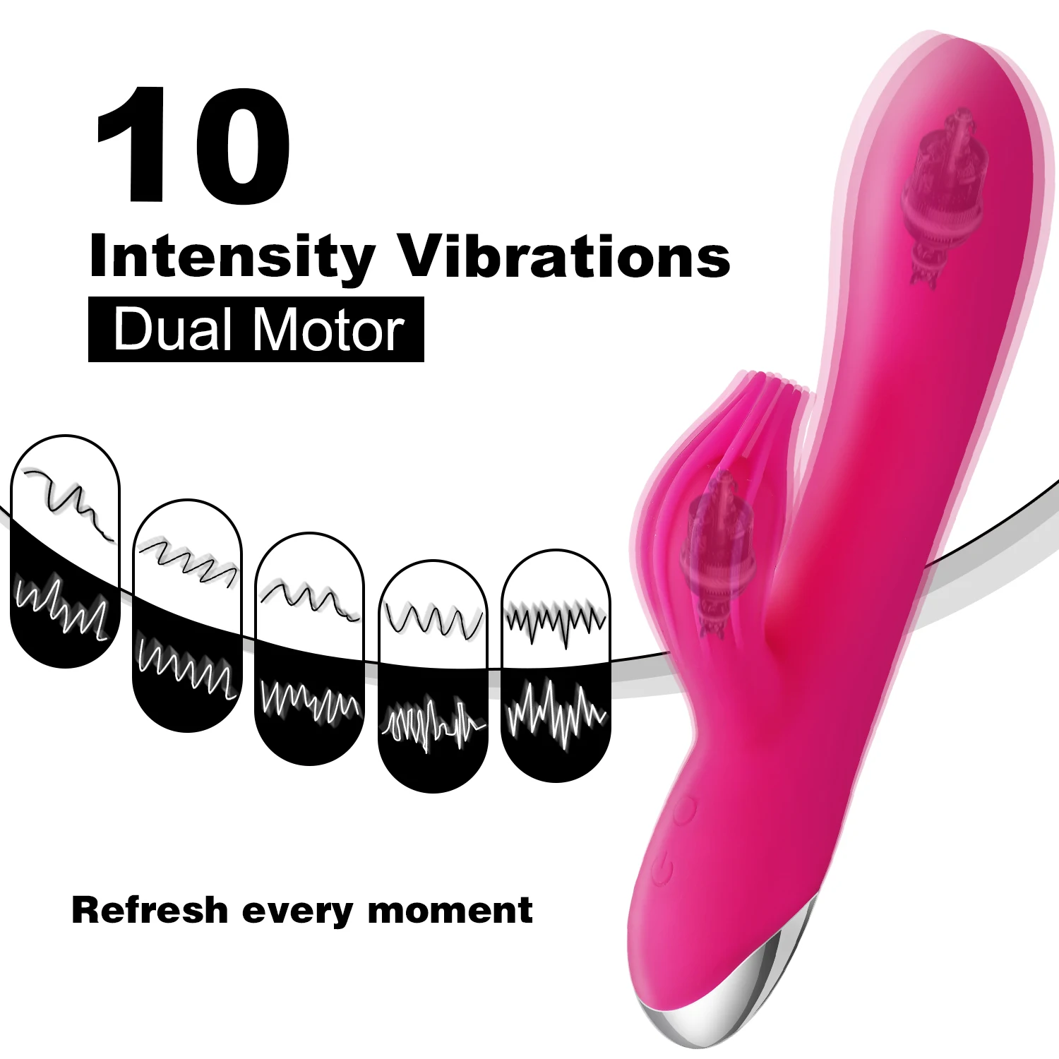 Vibrador de punto G de 10 velocidades, consolador potente, vibrador de conejo para mujeres, masaje de estimulación del clítoris, Juguetes sexuales