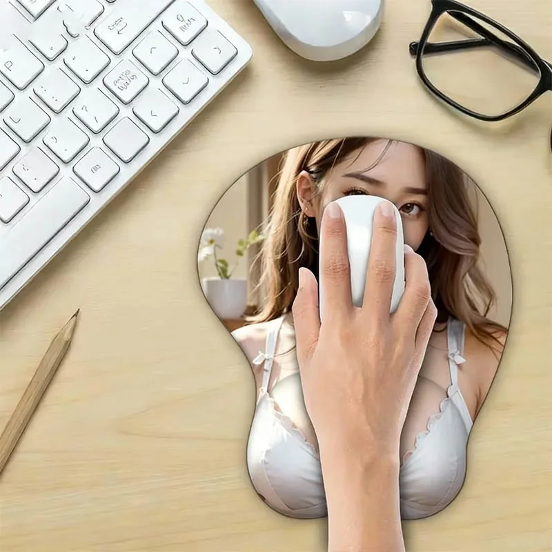 3D Stereo Customizable Silicone Wrist Rest Pad - Beauty/Animal Design Ergonomic Keyboard Mouse Pad for Office Gaming