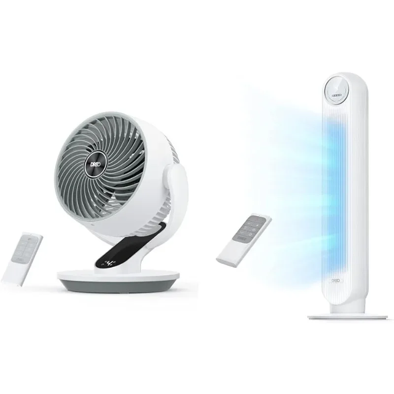 Oscilante Tower Fan Bundle, Ajustável Desktop e Floor Fans, Cool Room