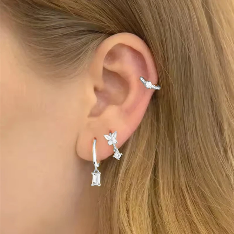 3pc Twist Huggie Earring Set for Women