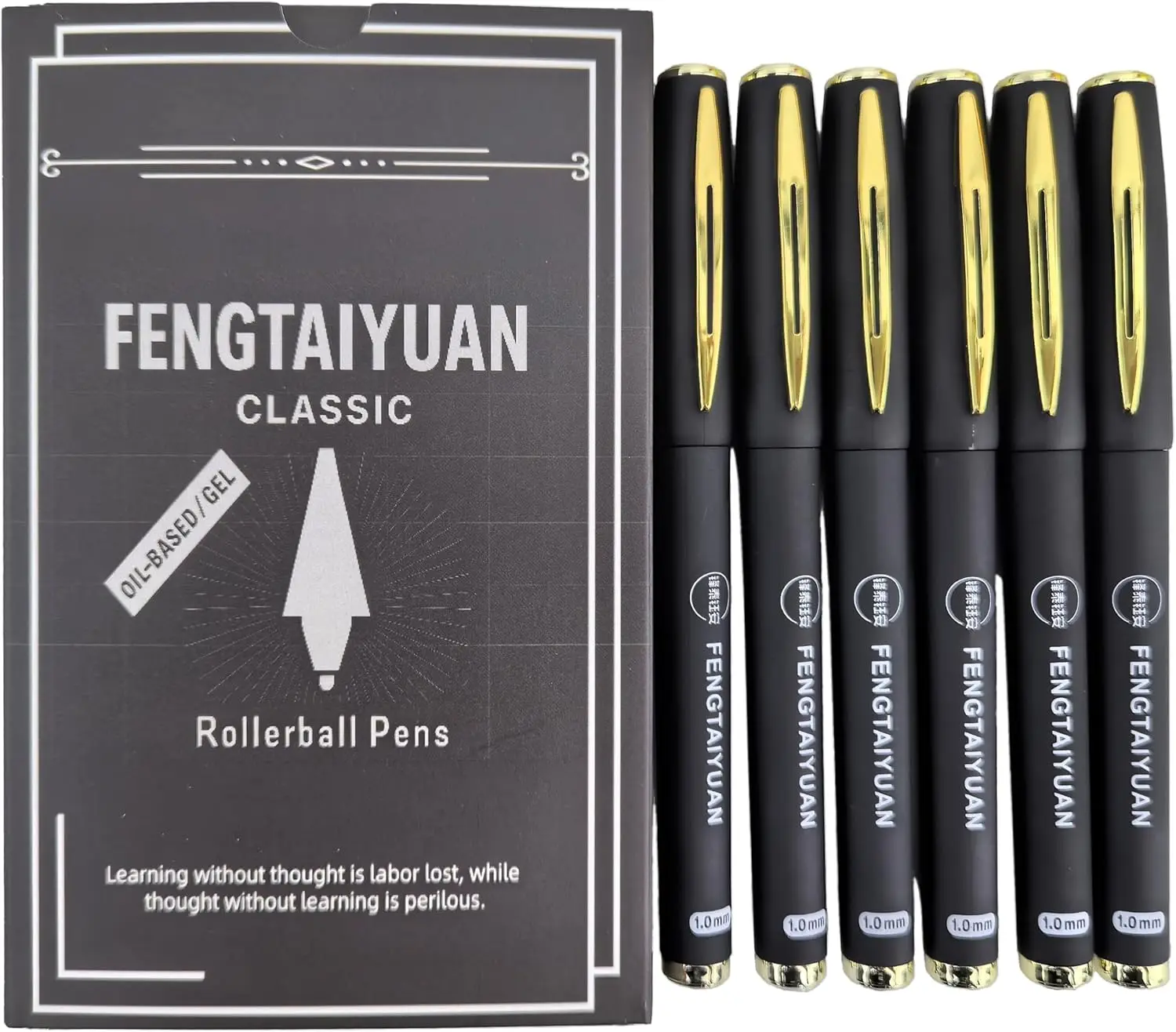 

Гелевые ручки 1,0 мм, быстросохнущие черные чернила, мягкий противоскользящий корпус с металлическим зажимом, плавное письмо для офиса [упаковка из 6 штук]