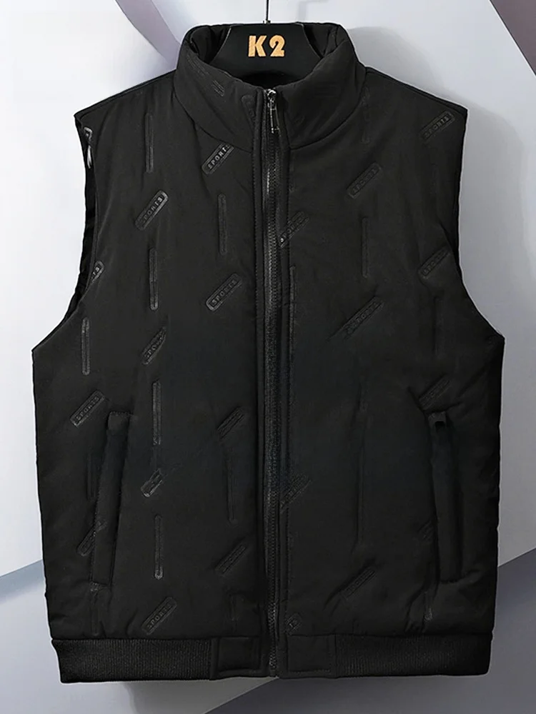 

Мужской утепленный жилет MoChao с флисовой подкладкой, повседневный, теплый, с воротником-стойкой, для осени и зимы, модный брендовый топ