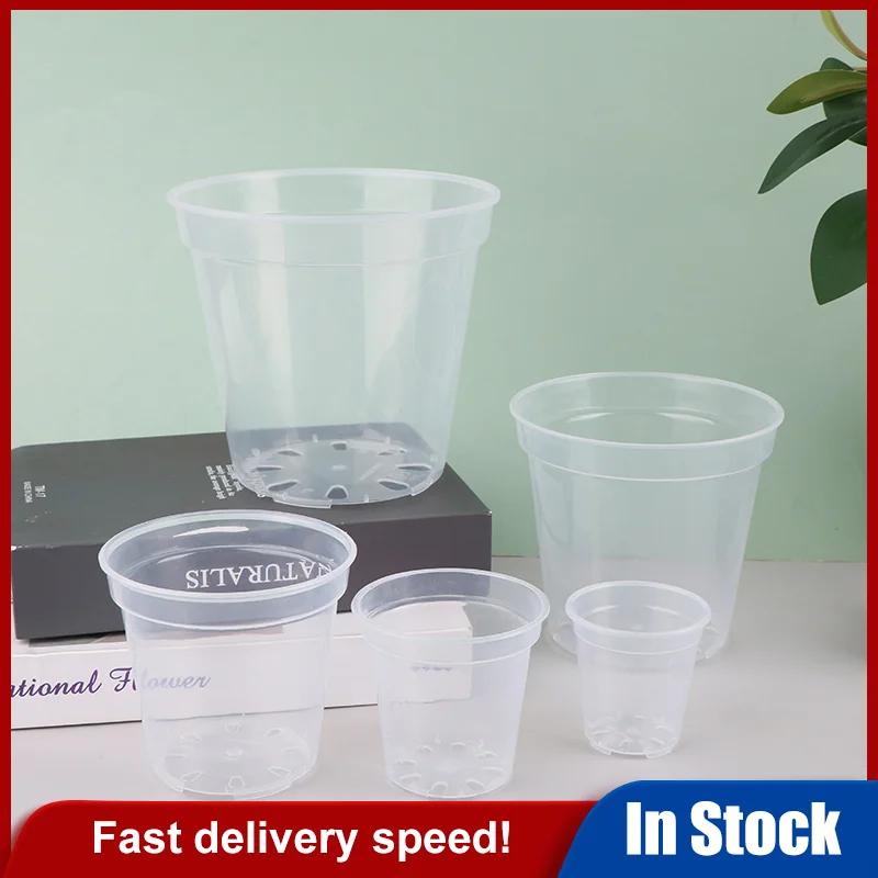 New Home Garden Round Planter Pot Orchid Nursery Container Planter Container Transparent Orchid Container Round Starting Pot