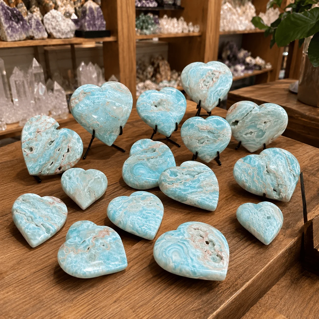 1 piece of natural semi-crystal artificial crystal heart-shaped carving - genuine mineral specimen,containing vibrant blue-green