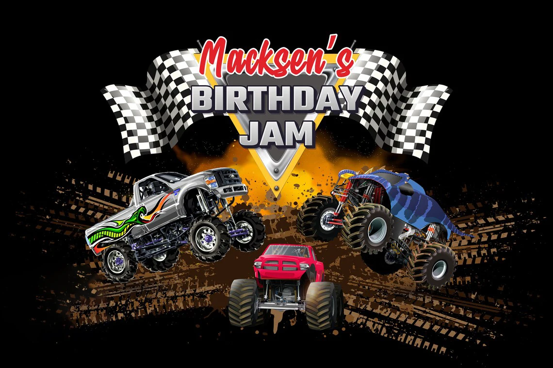 Пользовательские гоночный автомобиль Monster Truck Jam фоны Высокое качество компьютерная печать принадлежности для вечеринок фоны для фотостудии