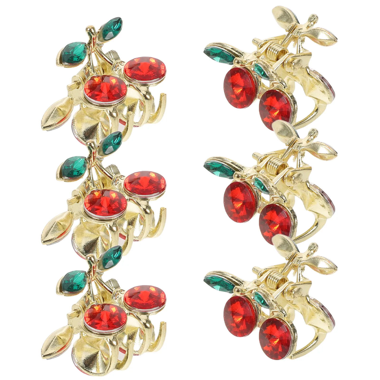 

Набор из 6 мини-заколок для волос в форме вишни для девочек, с блестками и стразами, заколки-крабики для челки, декоративные заколки-фрукты из сплава, хрустальные заколки для девочек