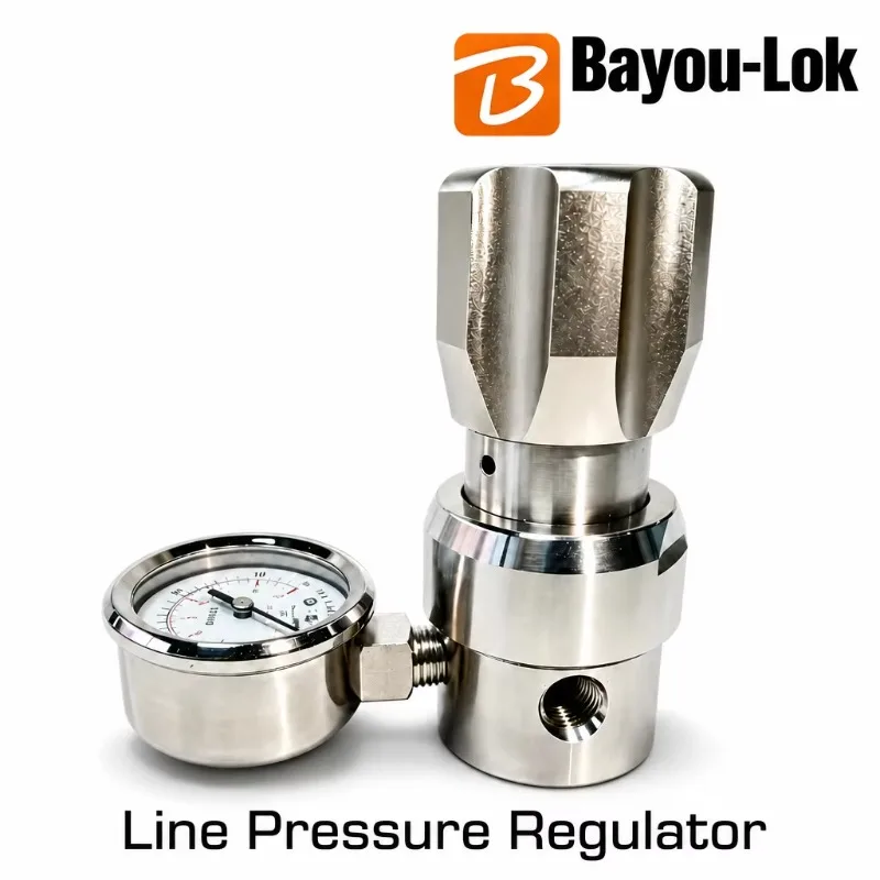 SUS316 Stainless Steel Two Stage Gas Pressure Regulator Single Gauge High Purity Line Regulator For Gas Cabinet