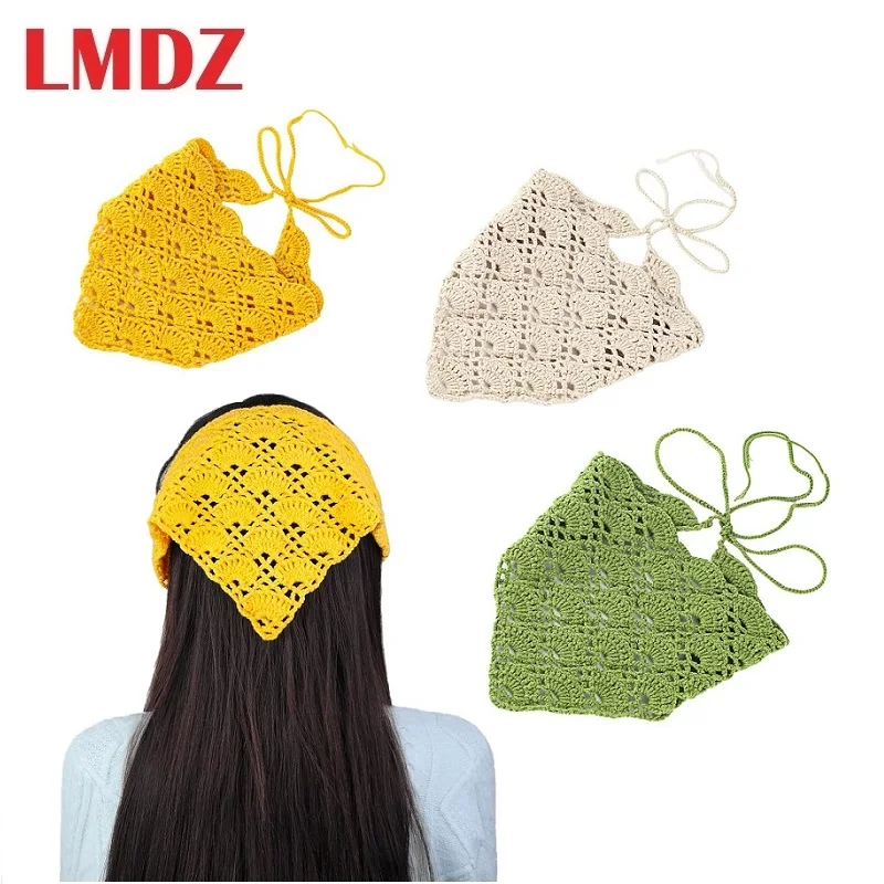 LMDZ Beginner Crochet Starter Kit Headscarf with Video Tutorials and Complete Accessories 3 PCS Crochet Bandanas for Girls Women