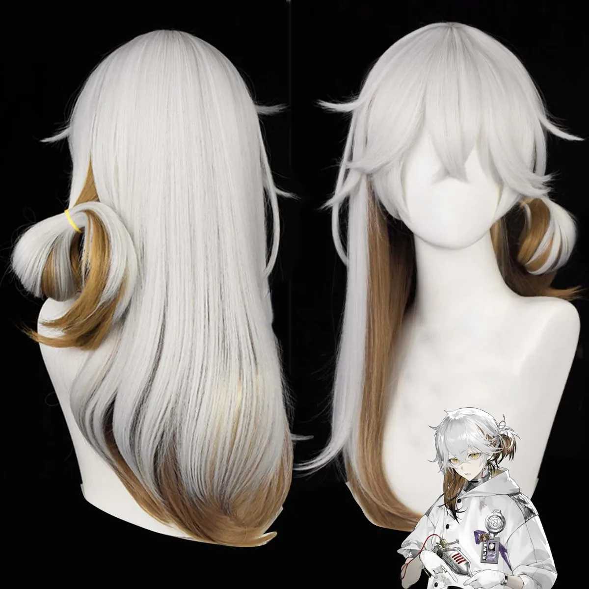 Women Game Reverse:1999 Sotheby Cosplay Wig White Brown Gradient Long Heat Resistant Synthetic Hair