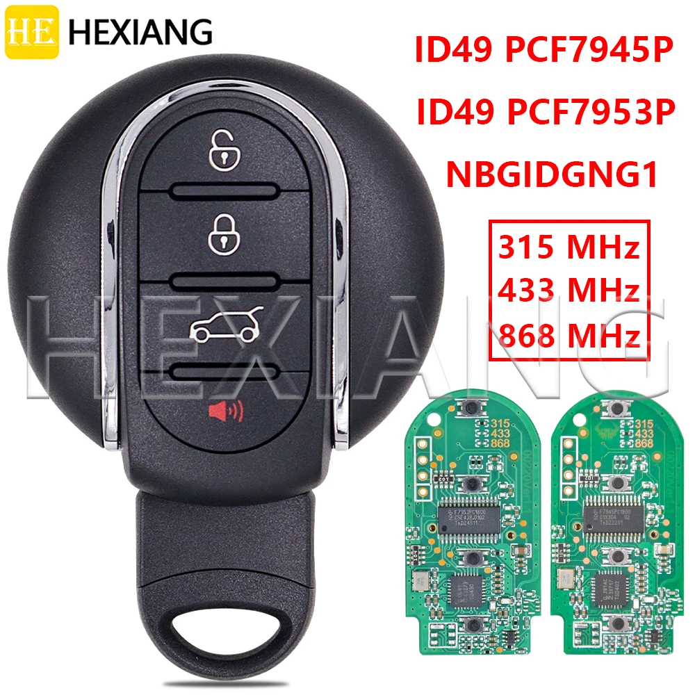 HE ID49 315/434MHz PCF7945/PCF7953P Proximity Smart Car Remote Key For BMW MINI Cooper Countryman Clubman F54 F55 FEM System