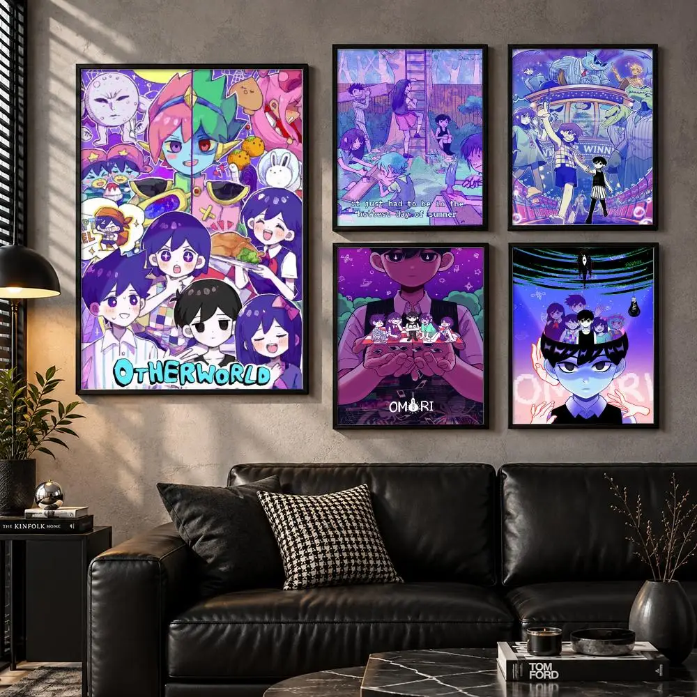 OMORI Surreal Dream Worlds Psychological Horror Indie RPG Poster Aesthetic Unframed Wall Prints for Bedroom & Living Room