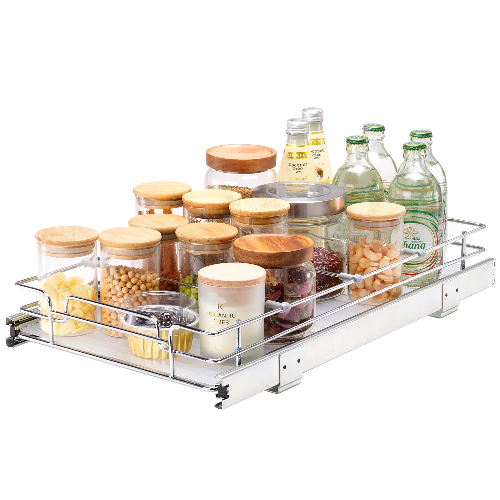 

12W x 21D in Kitchen Cabinet Pull Out Shelf Organizer Slide Out Drawer Basket