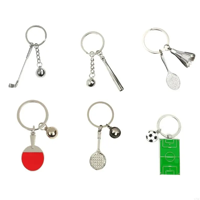 87HC Metal Racquet Designs Alloy Texture Sports Fan Keychain Pendant Present for Fan