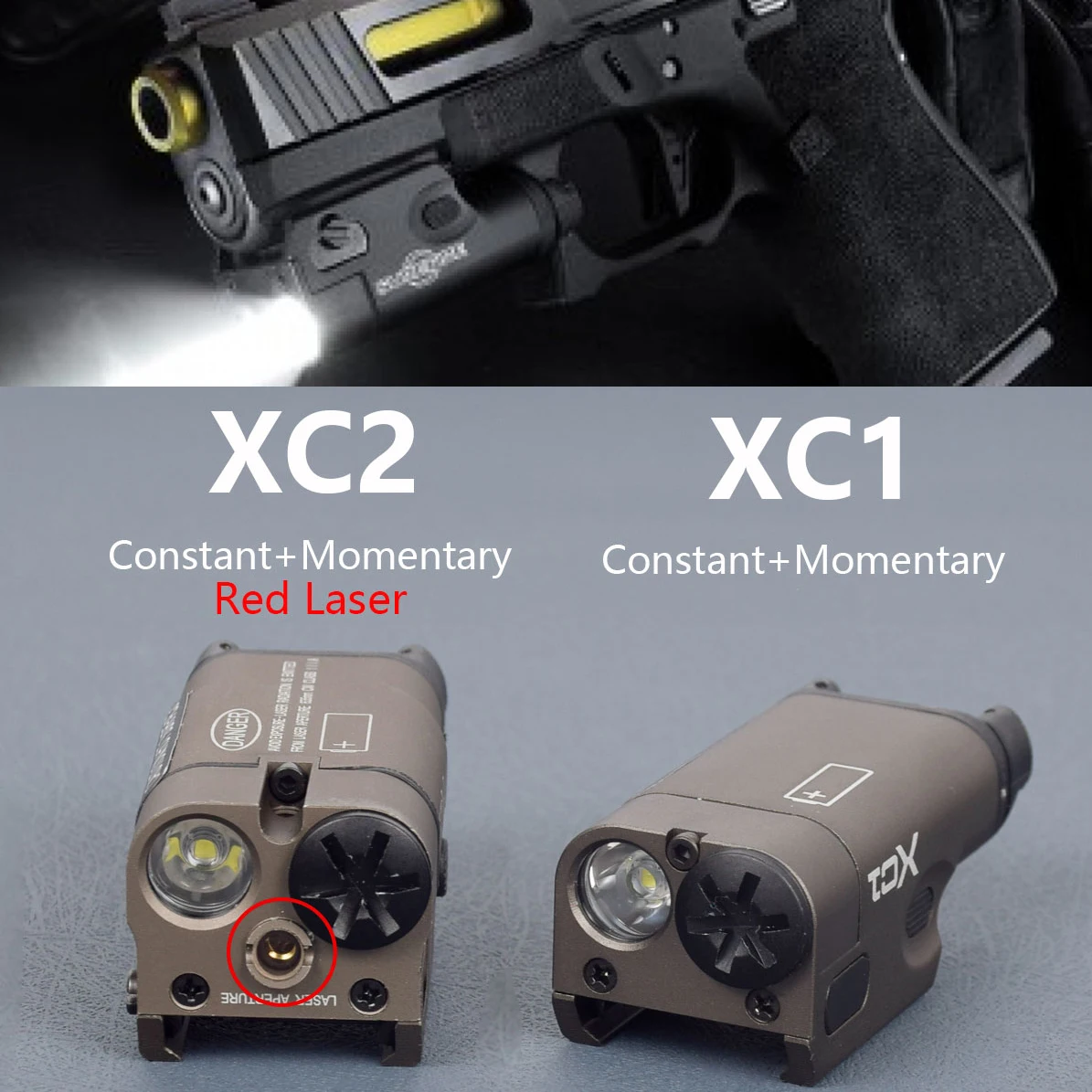 

Metal Tactical SF XC1 Pistol Scout Light Airsoft Surefir XC1 Gun Lamp Flashlight For G LOCK 17 19 18C P320 20mm Picatinny Rail