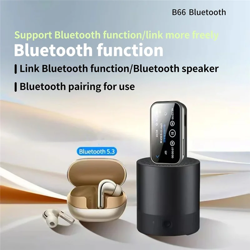 FFYY-음악 플레이어 32GB 풀 터치 스크린 블루투스 HIFI 스포츠 휴대용 백 클립 플레이어