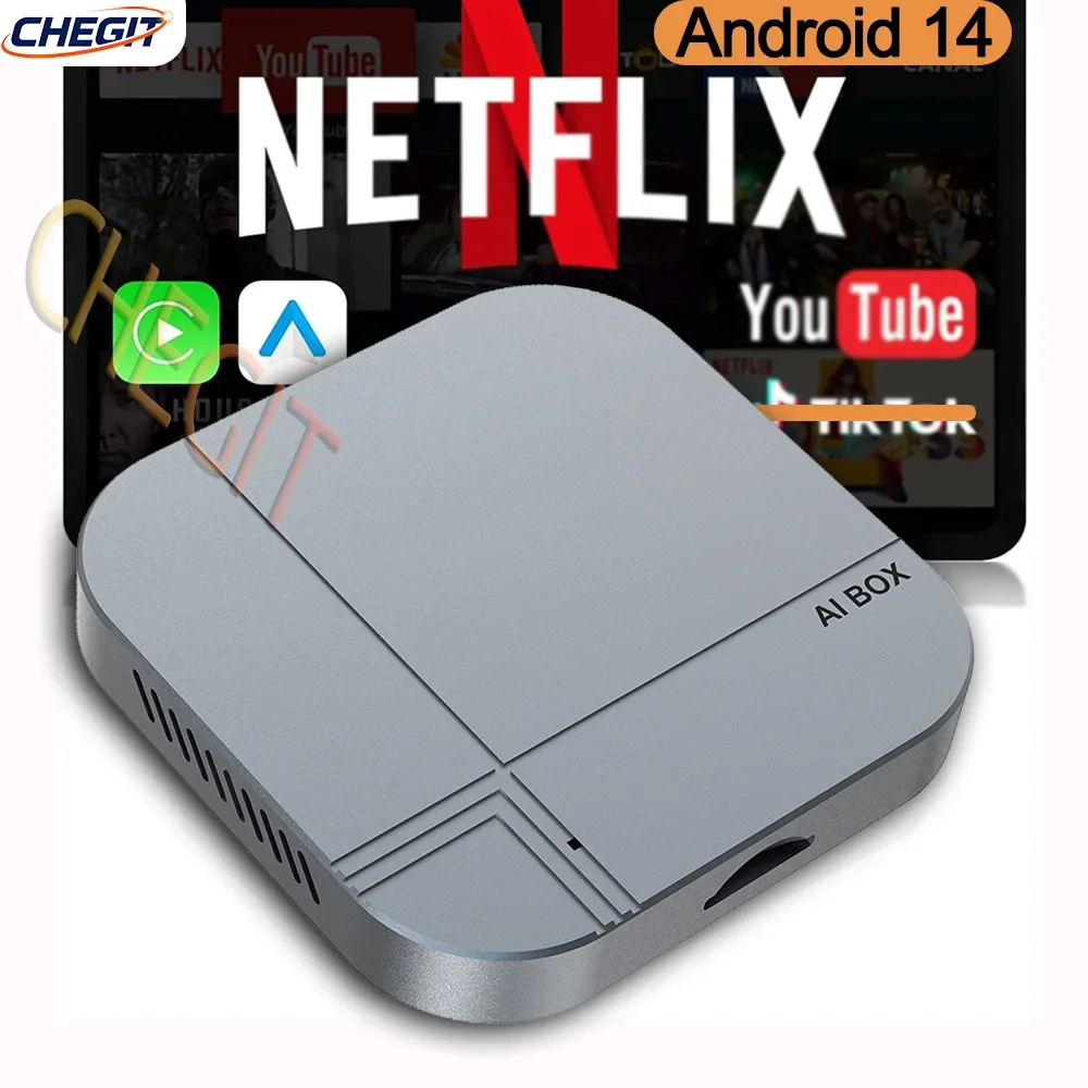 

Новый Android 14 CarPlay Smart Box 4 + 64G 2 + 16G беспроводной автомобильный адаптер Android Plug-and-Play автомобильный ТВ-приставка для YouTube Netflix