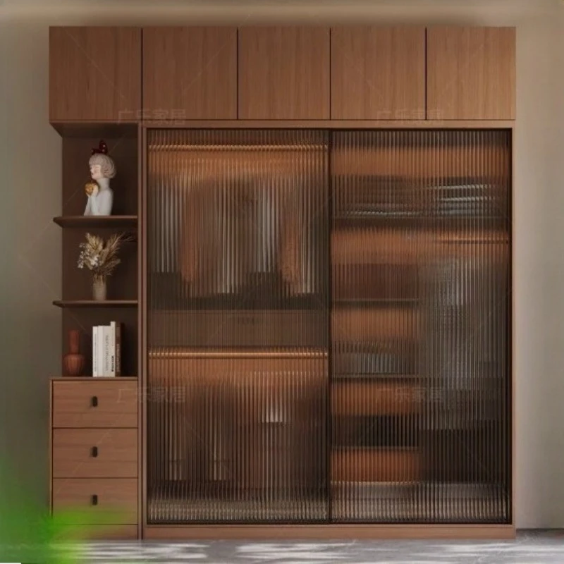 

closet Wardrobes Glass Sliding door Organizer dresser Open closets storage cupboard wardrobe Vestidores Bedroom home Furniture
