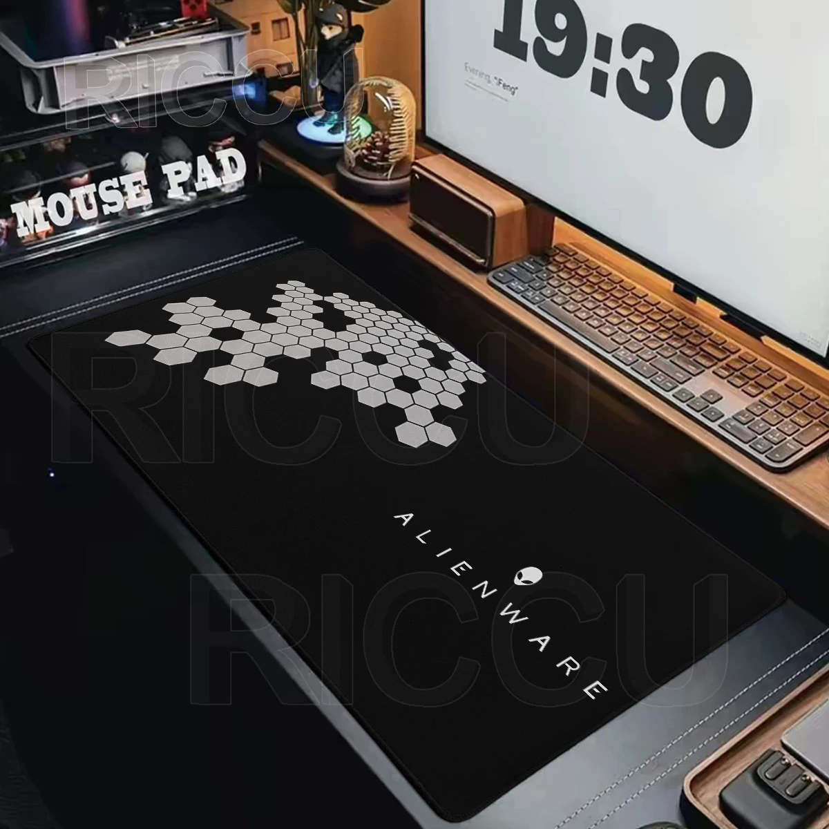 PC Accessories Alienware Animation Mousepad Speed Mouse Pad Office Rubber Anti-slip Table Mat Large Laptop Keyboard Black Carpet