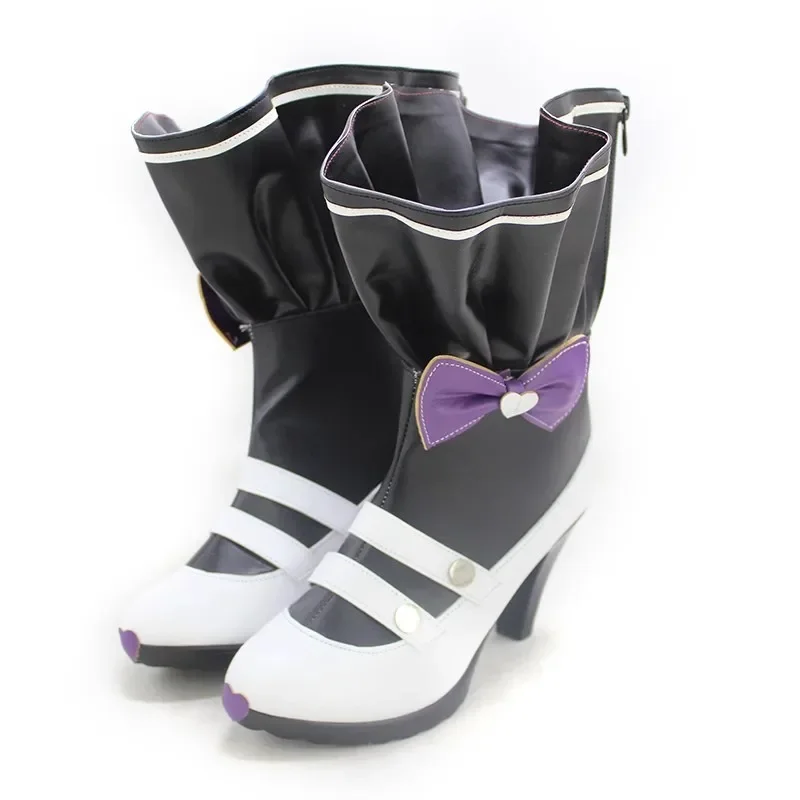 Zapatos de Cosplay Shirasu Azusa para hombres y mujeres, botas, peluca, juego de rol, pelo liso blanco, Carnaval de Halloween, hecho a medida