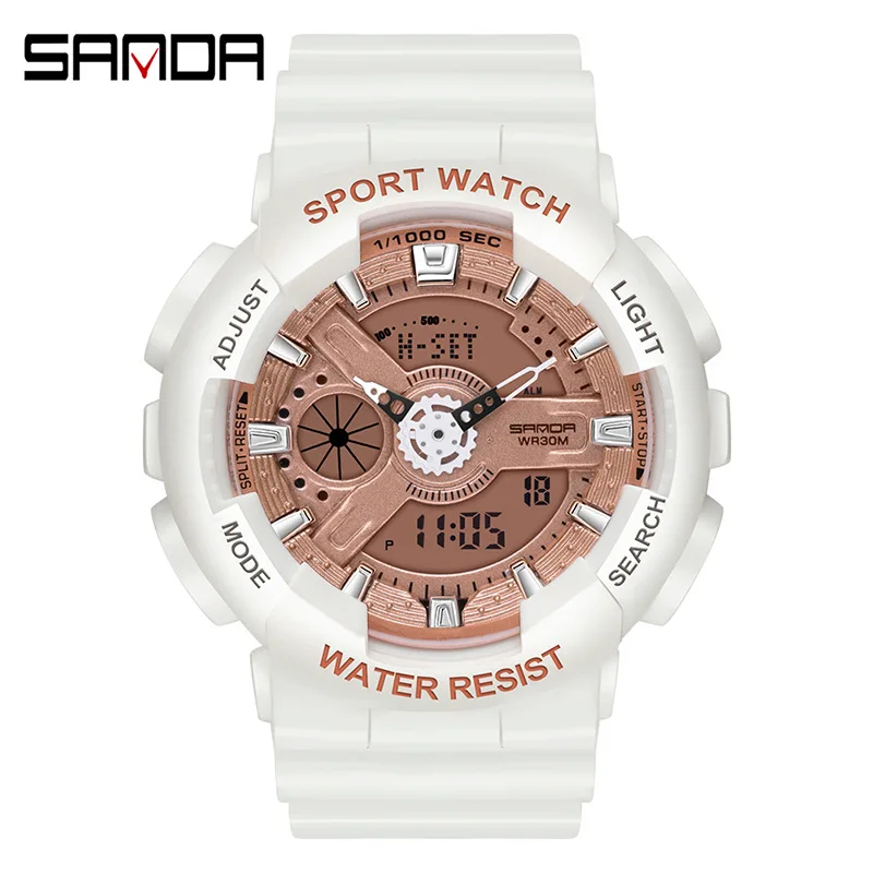 

SANDA 292 Casual Digital Watches Women Alarm Clock Calendar Waterproof Chronograph Luminous Shockproof Girls Electronic Watch