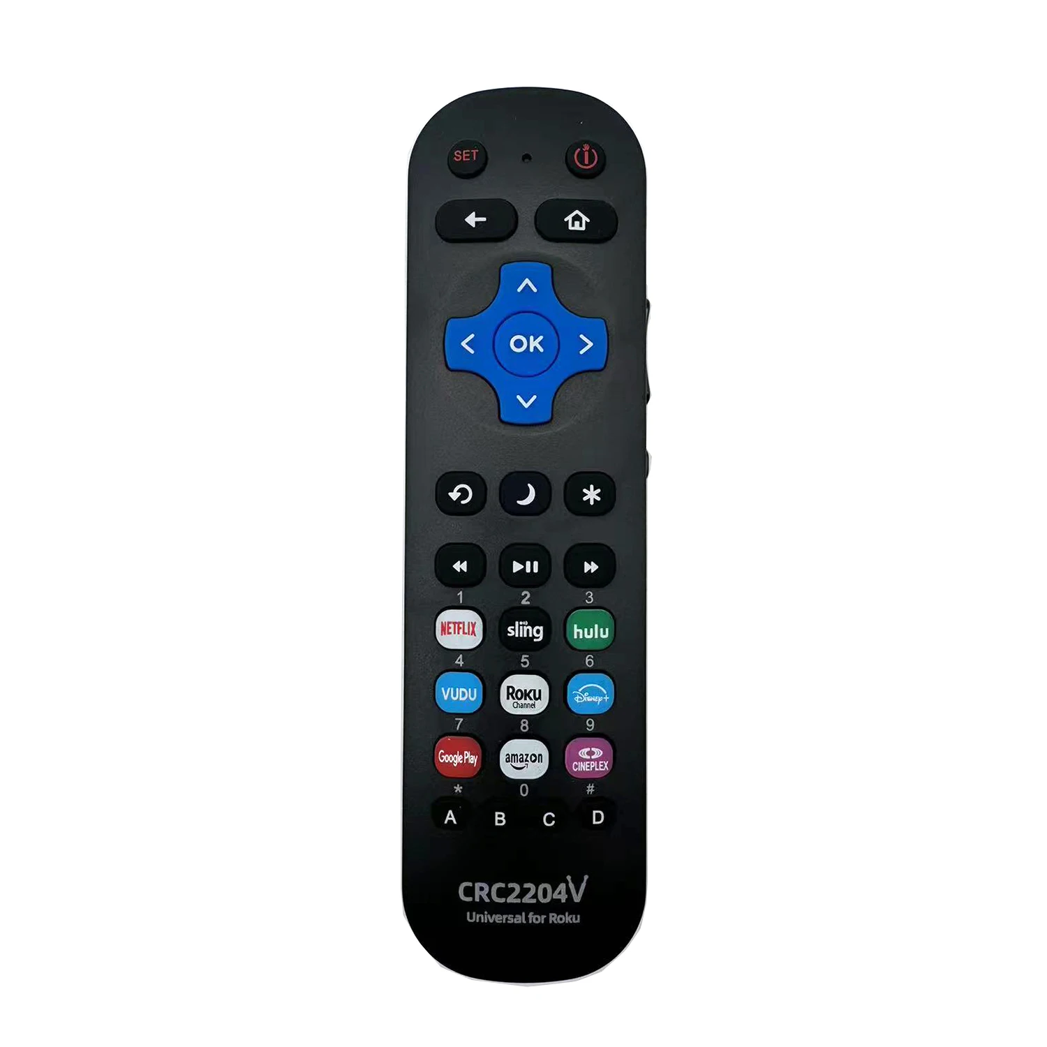 Universal IR Remote Control For Roku Series RCA / WESTINGHOUSE / JVC / MAGNAVOX / Hitachi with 9 popular channel shortcut keys