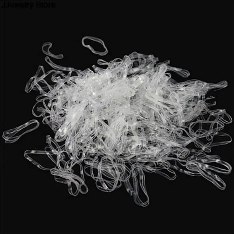 200/500Pcs Small Transparent Clear Rubber Bands Rope Ponytail Holder Tie Gum Elastic Hair Band For Girls Hair Accessories