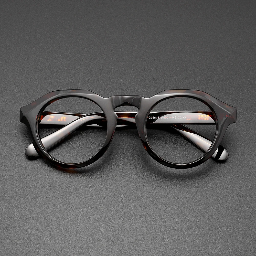

New Vintage Acetate Glasses Frame Men Designer Myopia Prescription Eyeglasses Frame Retro Stylish Women Luxury Brand Eyewear