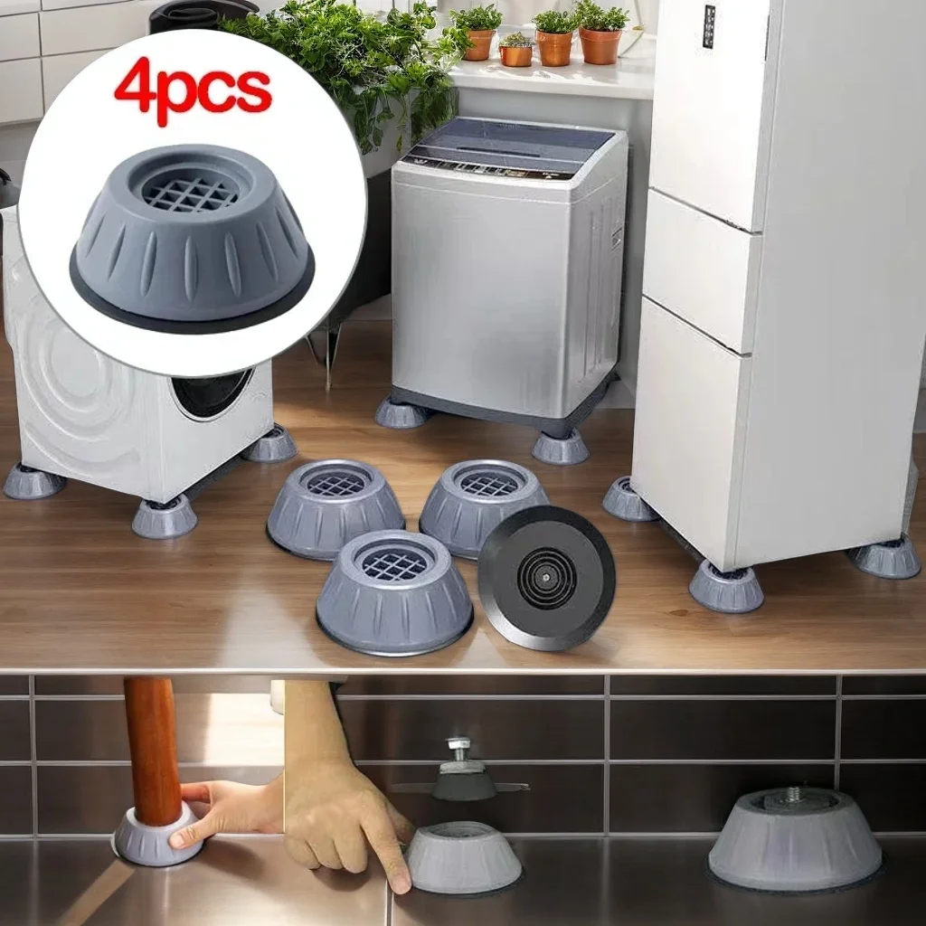 

4PCS Anti-Vibration Rubber Feet Pads – Silent Dampers for Washing Machine, Refrigerator, Furniture, and Universal Use