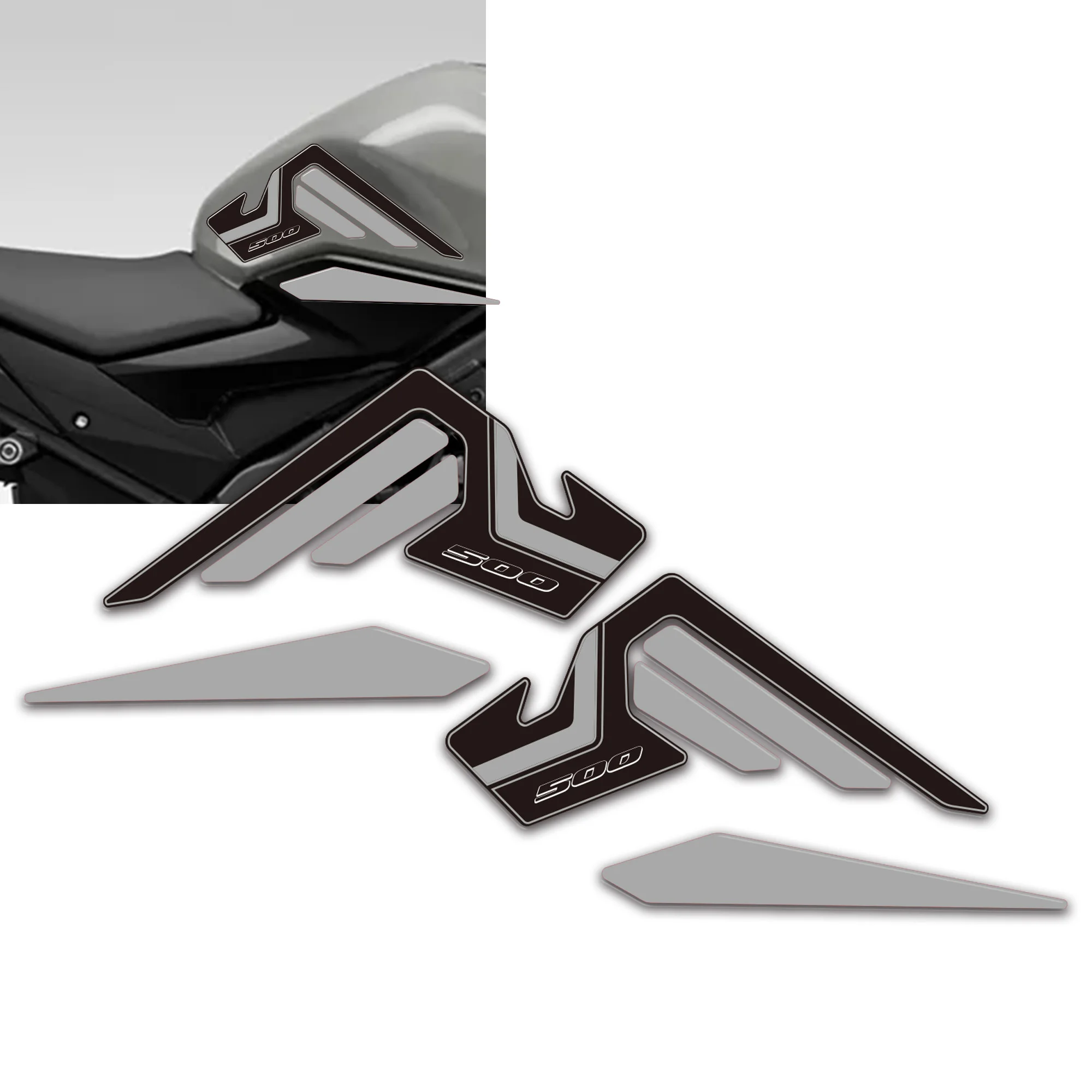 Motorcycle For Hornet CB500F CB500R Tank Pad Cap Gas Fuel Oil Knee Protector Anti-slip 3d Stickers Decals