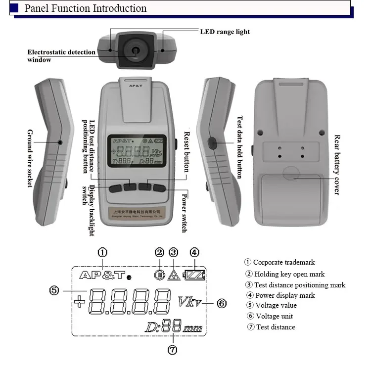 Testador de pressão de eletricidade estática de alta tensão AP-YV1301-2