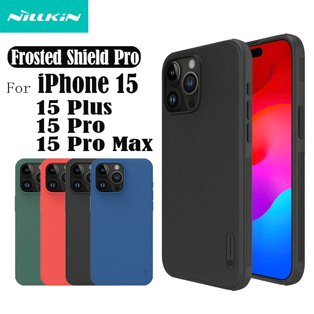 Nillkin For iPhone 15 Pro /Pro Max Case Super Frosted Shield Pro TPU PC Shell Luxuly Shockproof Back Cover For iPhone15 / Plus