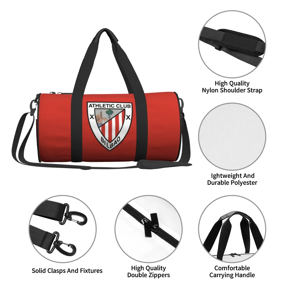 A-AthleticBilbaos Bolsa de viaje redonda de gran capacidad para hombre y mujer, equipaje de mano de gran capacidad, bolsa deportiva para Fitness