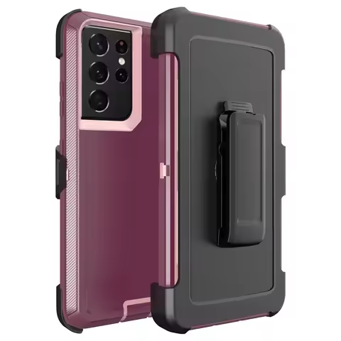Super Rugged Armor Shockproof Phone Case For Samsung Galaxy S25 Ultra S23 S24 S21 Plus S22 Waist Pack Belt Clip Silicone Cover