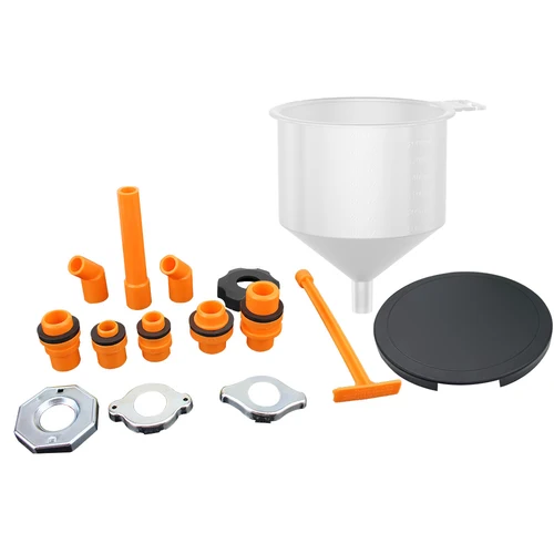 Imagen 1 del producto Herramienta de aceite para verter, embudo de llenado de plástico, boquilla a prueba de derrames, Kit de llenado de refrigerante, 15 unids/set, apto para vehículos universales, accesorios para coche
