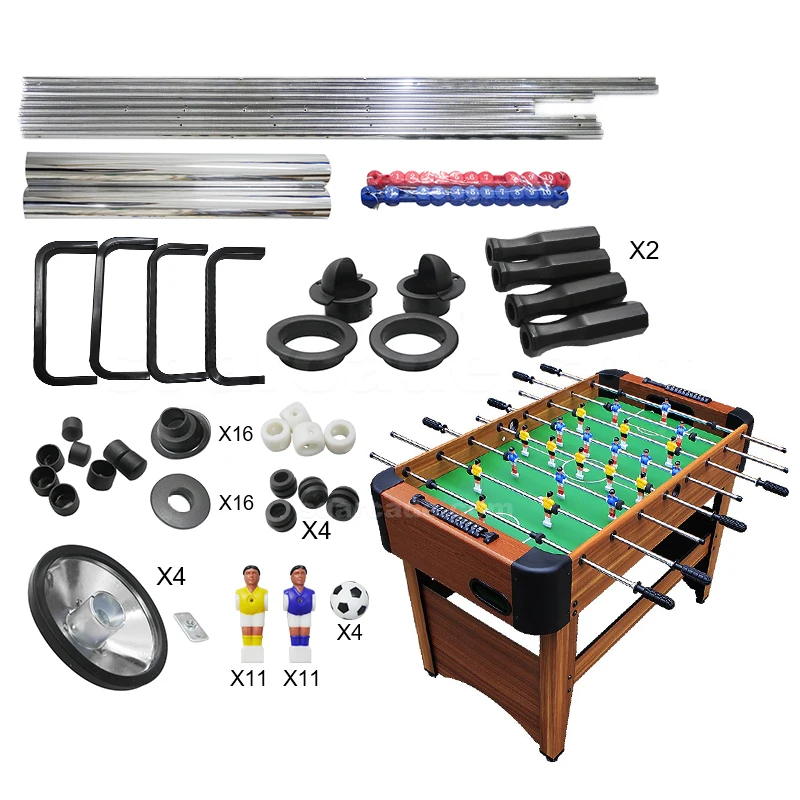 Amusement Machine Foosball Glass Table Top Soccer Toy Game Machine Led Colorful Hand Control Football Machine Diy Kit