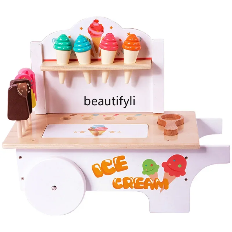 

Making Ice Cream Shop Toys Girls Selling Cars Children Playing House Ice Cream Puzzle