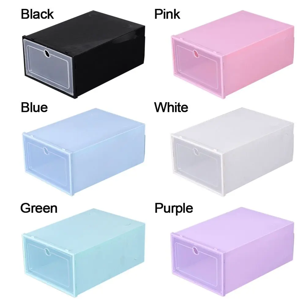 Plastic Foldable Protection Rack Footwear Holder Clear Shoes Storage Box Shoe Organizer Shoe Cabinet