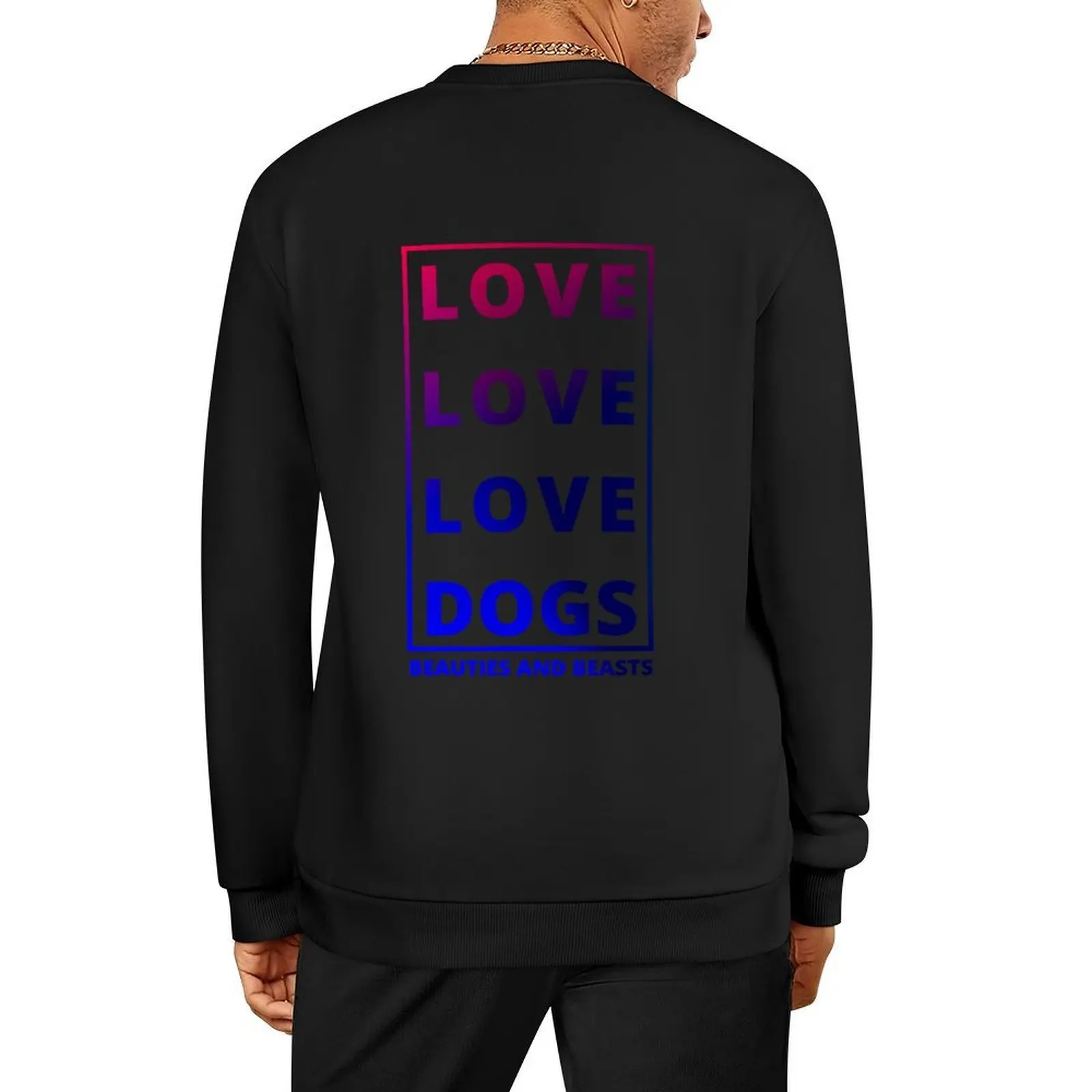 

Love Dogs Pink Blue Pullover japanese style men wear men's sweat-shirt men's clothes men sweatshirt