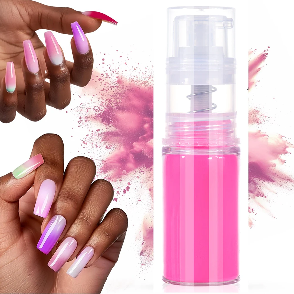 Polvo acrílico en aerosol Quick Ombre para uñas, 12 colores, 10g, Pastel degradado de neón con efecto increíble, polvo profesional para inmersión de uñas