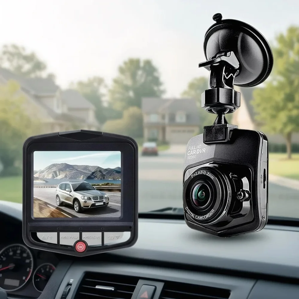 

Car Camcorder Loop Recording Dash Cam Suction Cup HD 1080P Car DVR Night Vision 2.4 Inch LCD Screen Motion Detection G-Sensor