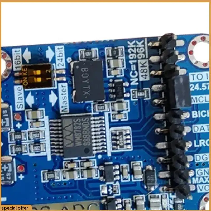 Módulo de tarjeta de adquisición de Audio Hifi A68Z Dlhifi I2S ADC WM8782S Placa de desarrollo de modo maestro esclavo azul 1 pieza