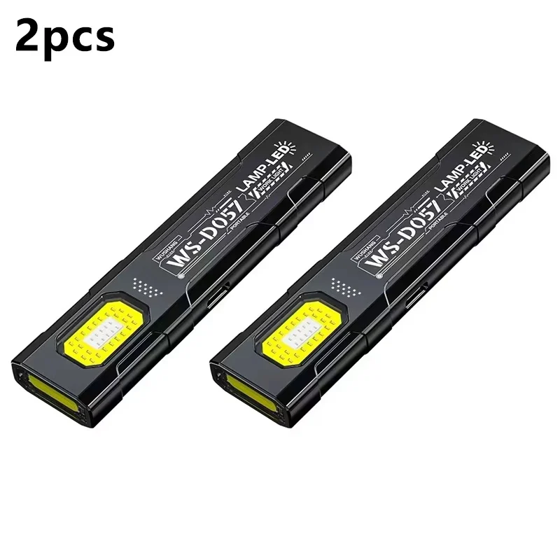 Luz de Trabajo Multifuncional LED Magnética con Destello Rojo y Azul, Mini Linterna de Exterior Súper Brillante para Mantenimiento