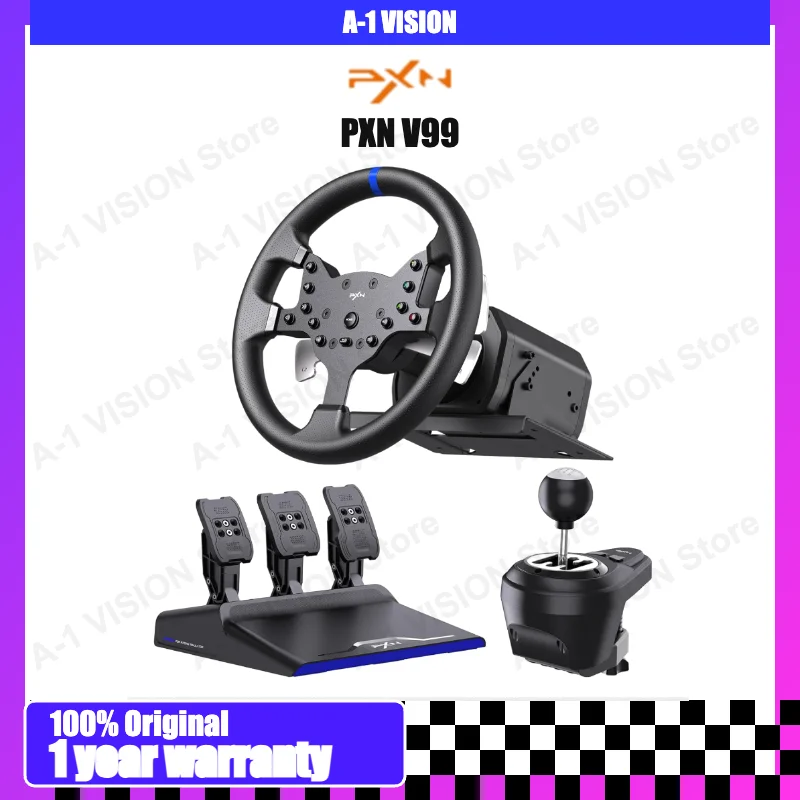 Volante de Juego PXN V99 para PC Windows/PS4/Switch/Xbox One/Xbox Series X/S
