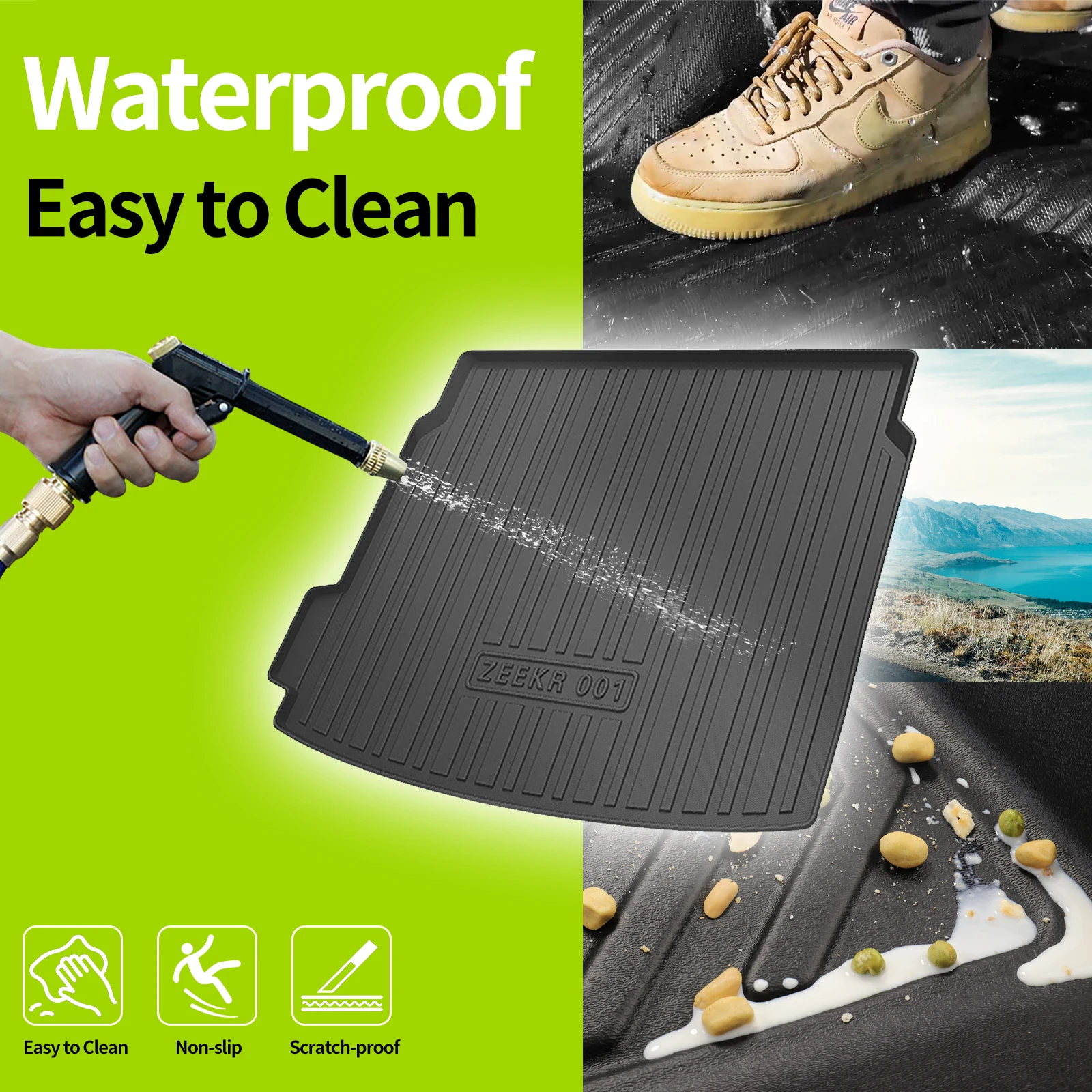 3D Floor Mats Trunk Pad for ZEEKR 001 All-Weather Anti-Slip Waterproof Accessories TPE Left Hand Driving